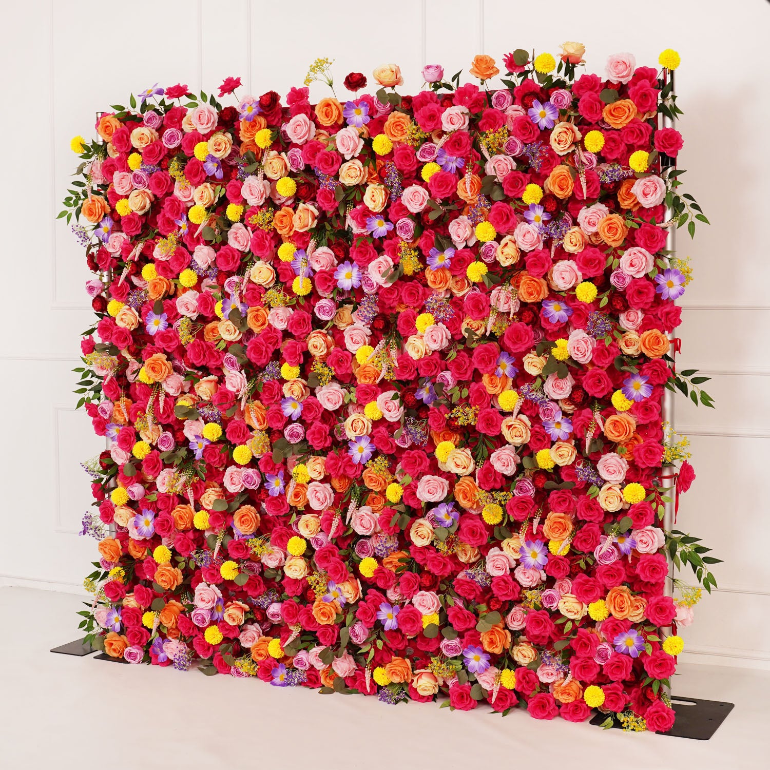 Artificial Colorful Wedding Flower Wall Decor